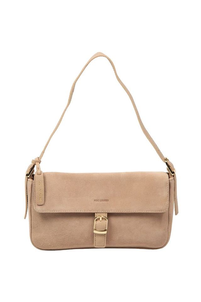 Pure Luxuries London Pure Luxuries London Women's 'Aeliana' Suede Grab Bag in Beige - 2