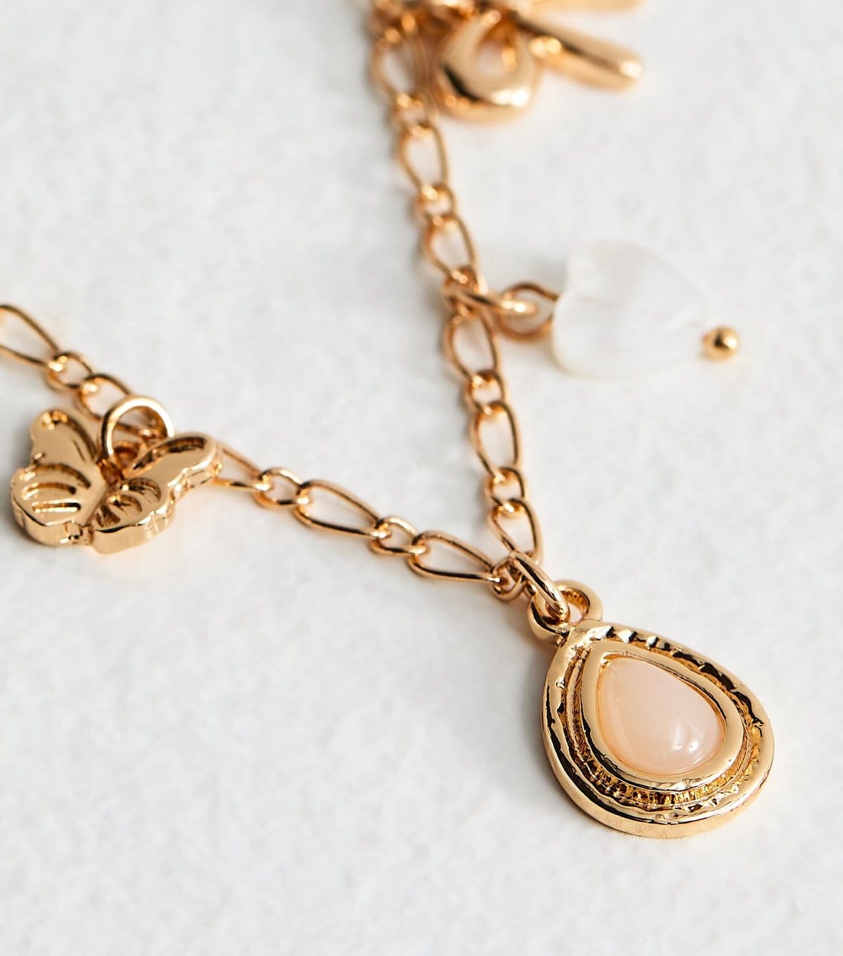 New Look Gold Tone Mixed Charm Necklace New Look - 4