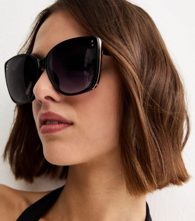 New Look Black Oversized D Frame Sunglasses New Look - 2