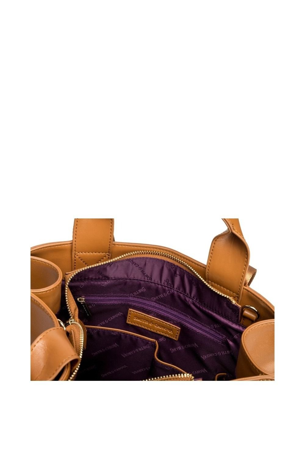 Smith And Canova Smith and Canova Women's Smooth Leather Tote Shoulder Bag in Tan - 4