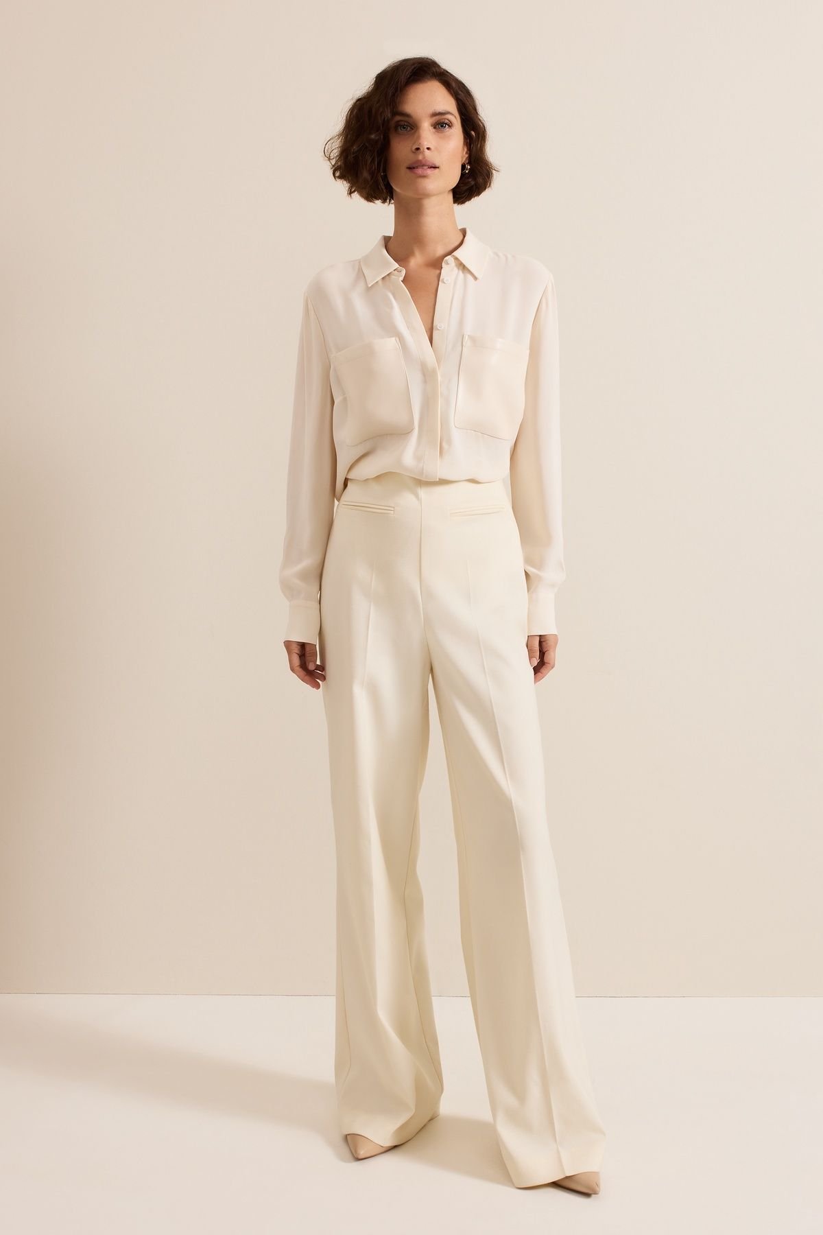 Phase Eight Phase Eight Women's Maya Pu Pocket Shirt in Cream - 3