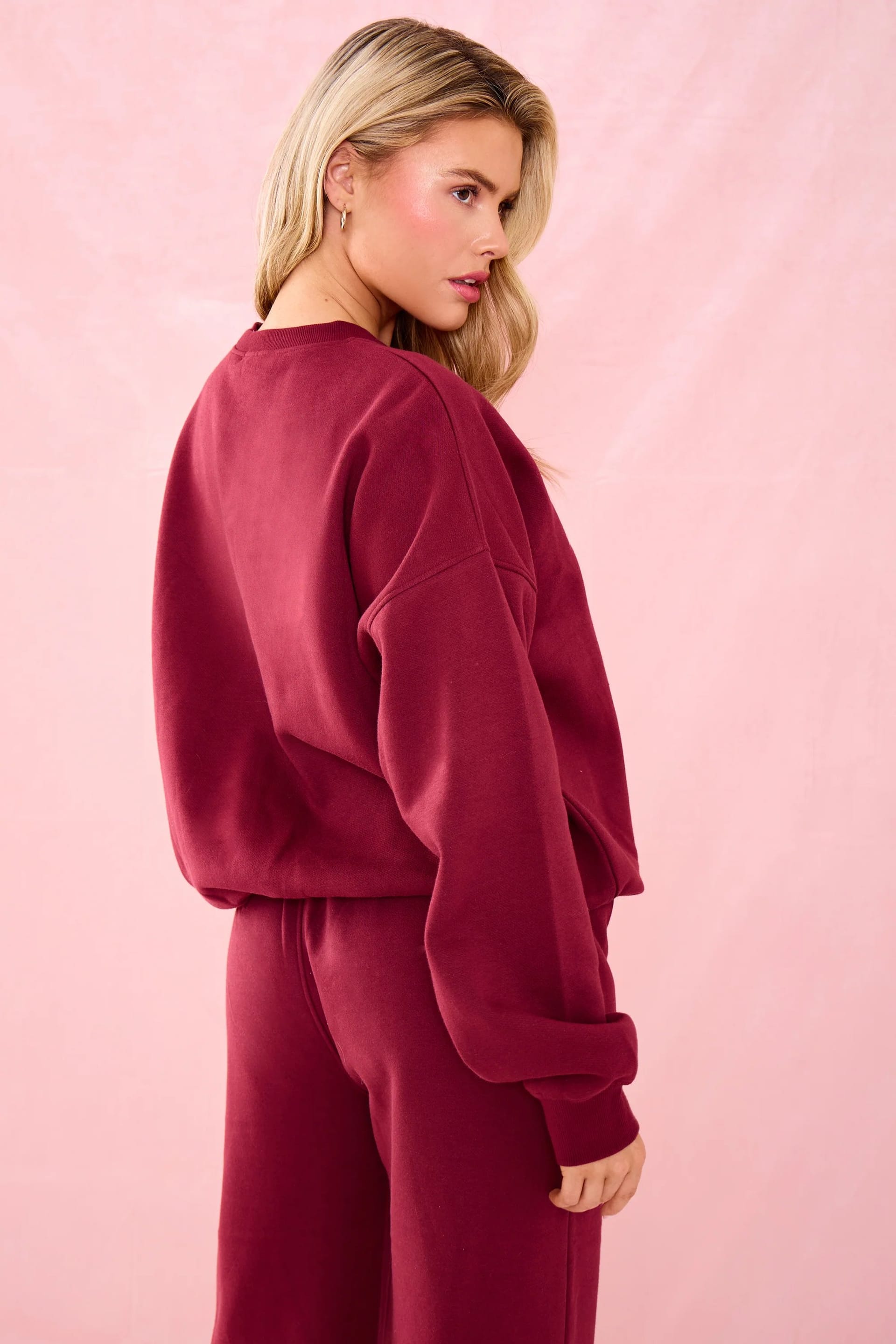Kaiia Kaiia Slogan Oversized Sweatshirt Warm Berry - 4