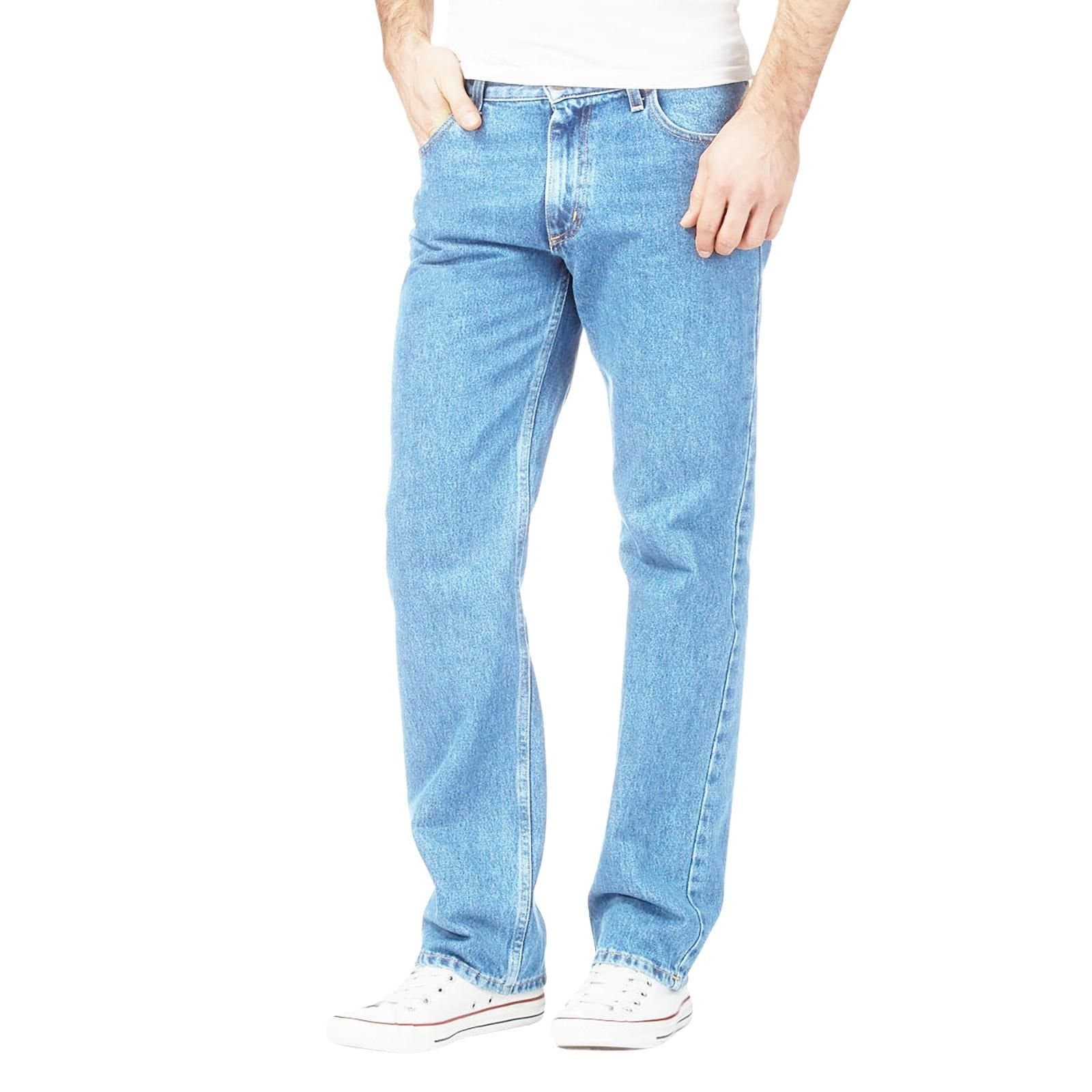 Cotton Works Cotton Works Light Blue Cotton Straight Fit Jeans