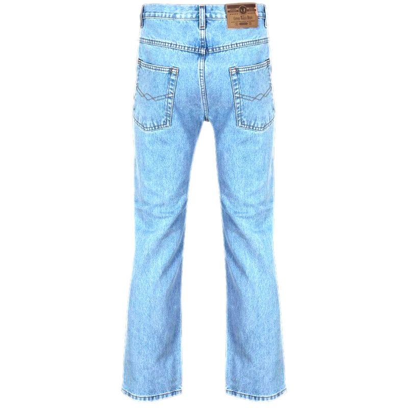 Cotton Works Cotton Works Men's Cotton Comfort Straight Fit Classic Denim Jeans in Light Blue - 3