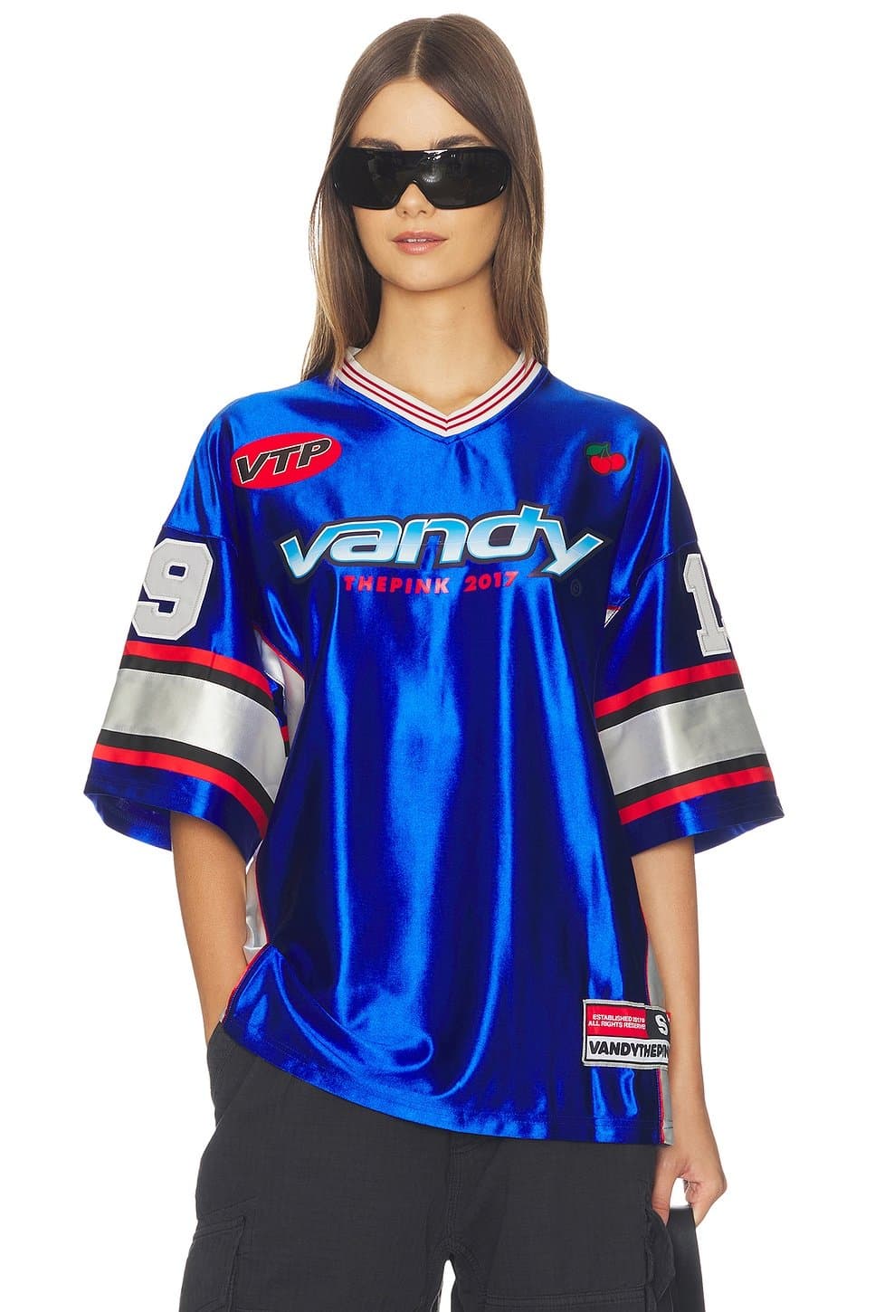 revolve Revolve Cherry Football Jersey in Blue