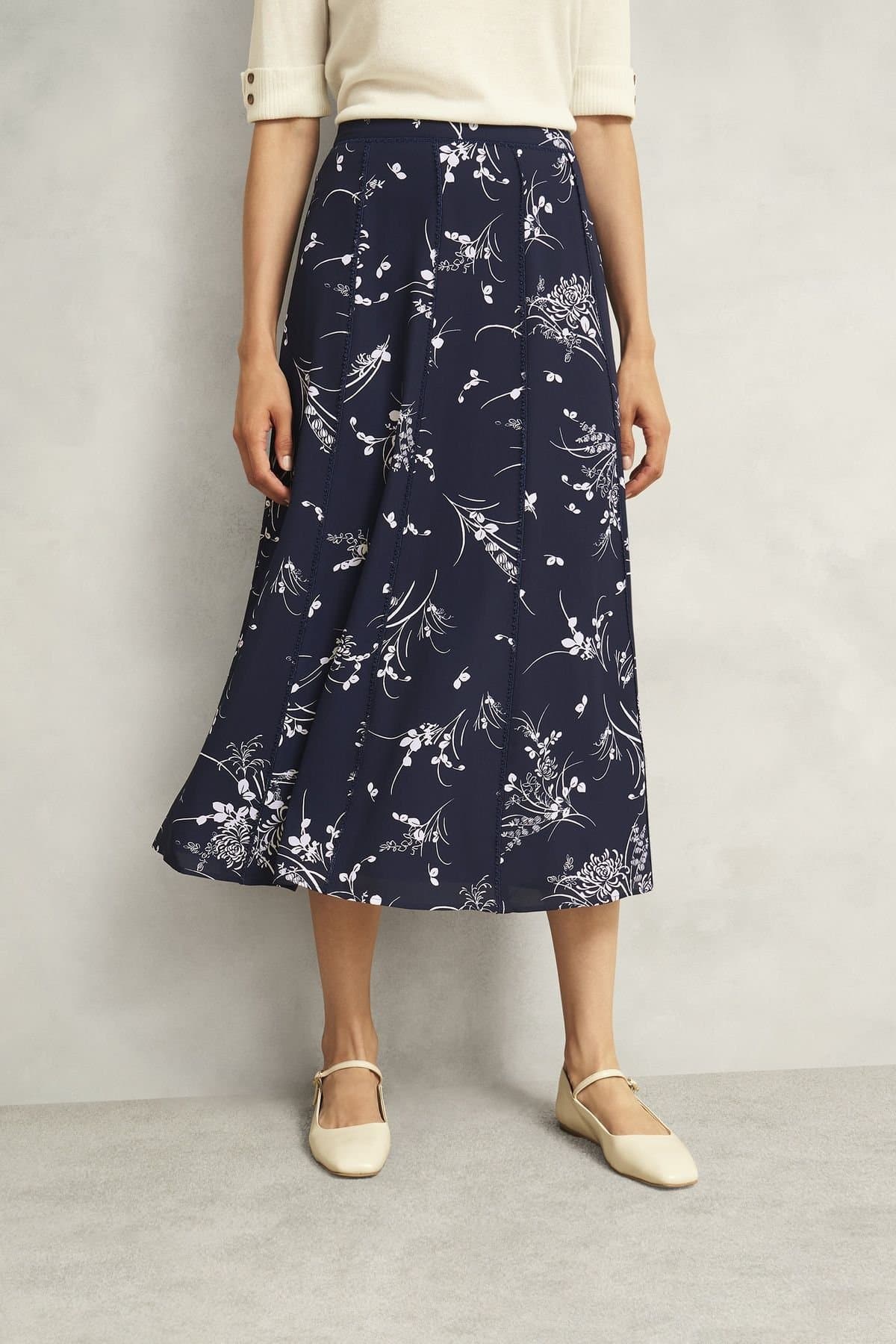 Hobbs London Hobbs London Women's Brielle A-Line Skirt in Dark Navy