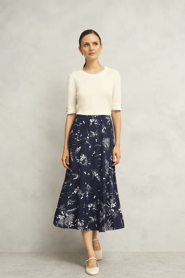 Hobbs London Hobbs London Women's Brielle A-Line Skirt in Dark Navy - 3