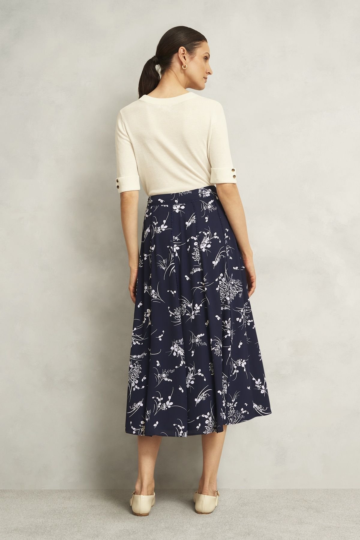 Hobbs London Hobbs London Women's Brielle A-Line Skirt in Dark Navy - 4