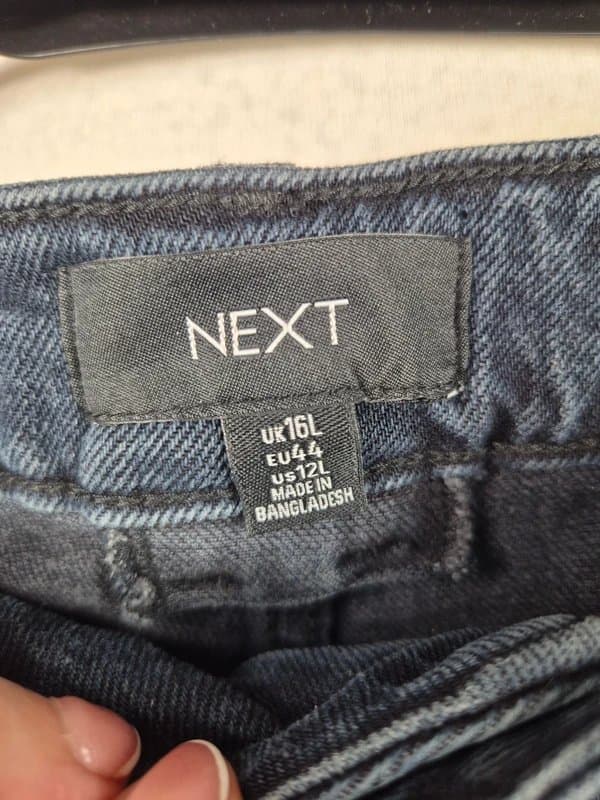 Next 843 next inky blue straight leg jeans size 16 long