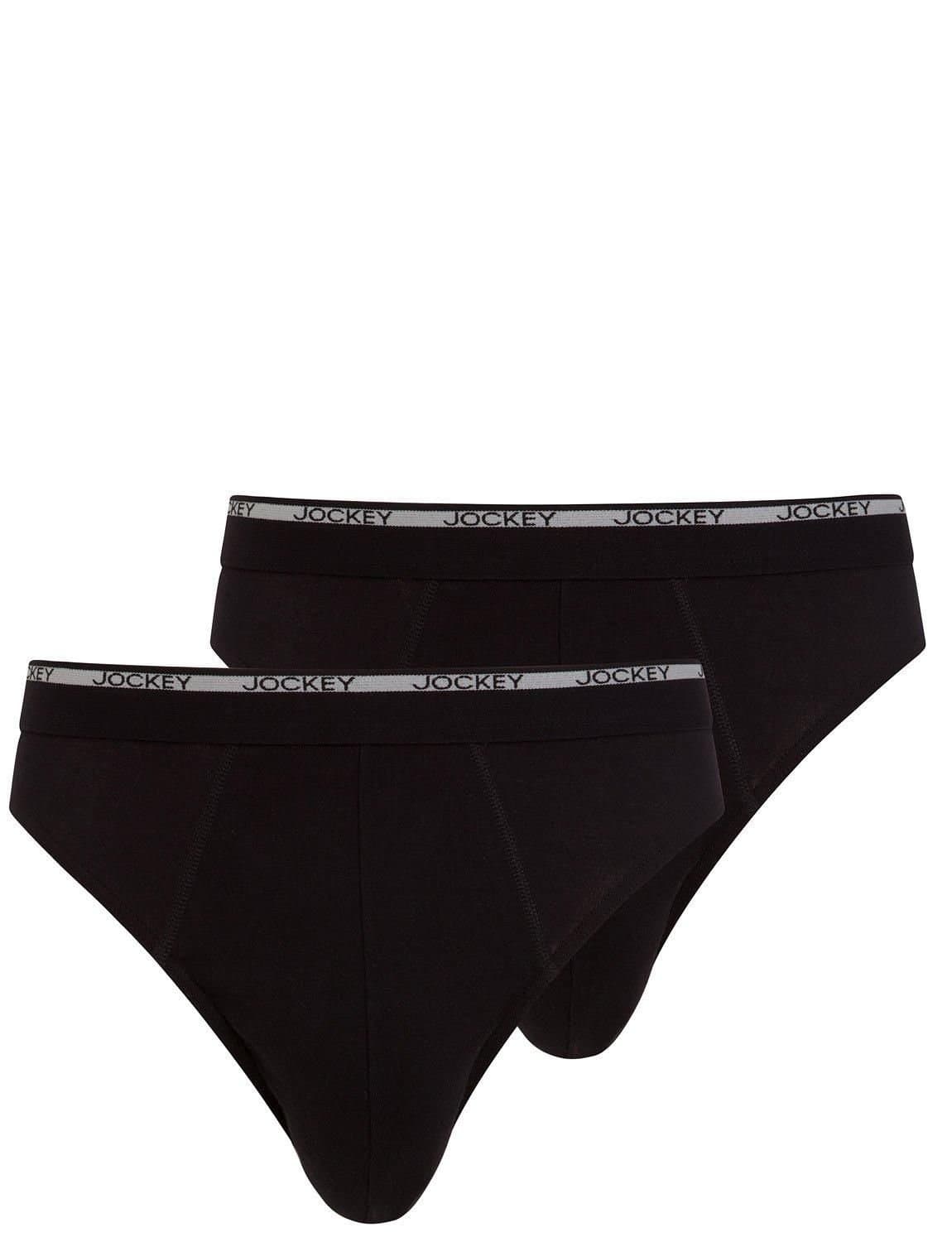 Jockey Jockey Men's Cotton Slip Brief 2 Pack in Black