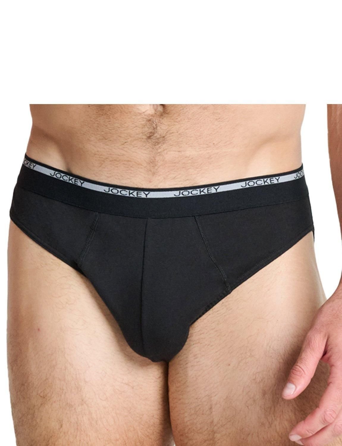 Jockey Jockey Men's Cotton Slip Brief 2 Pack in Black - 2