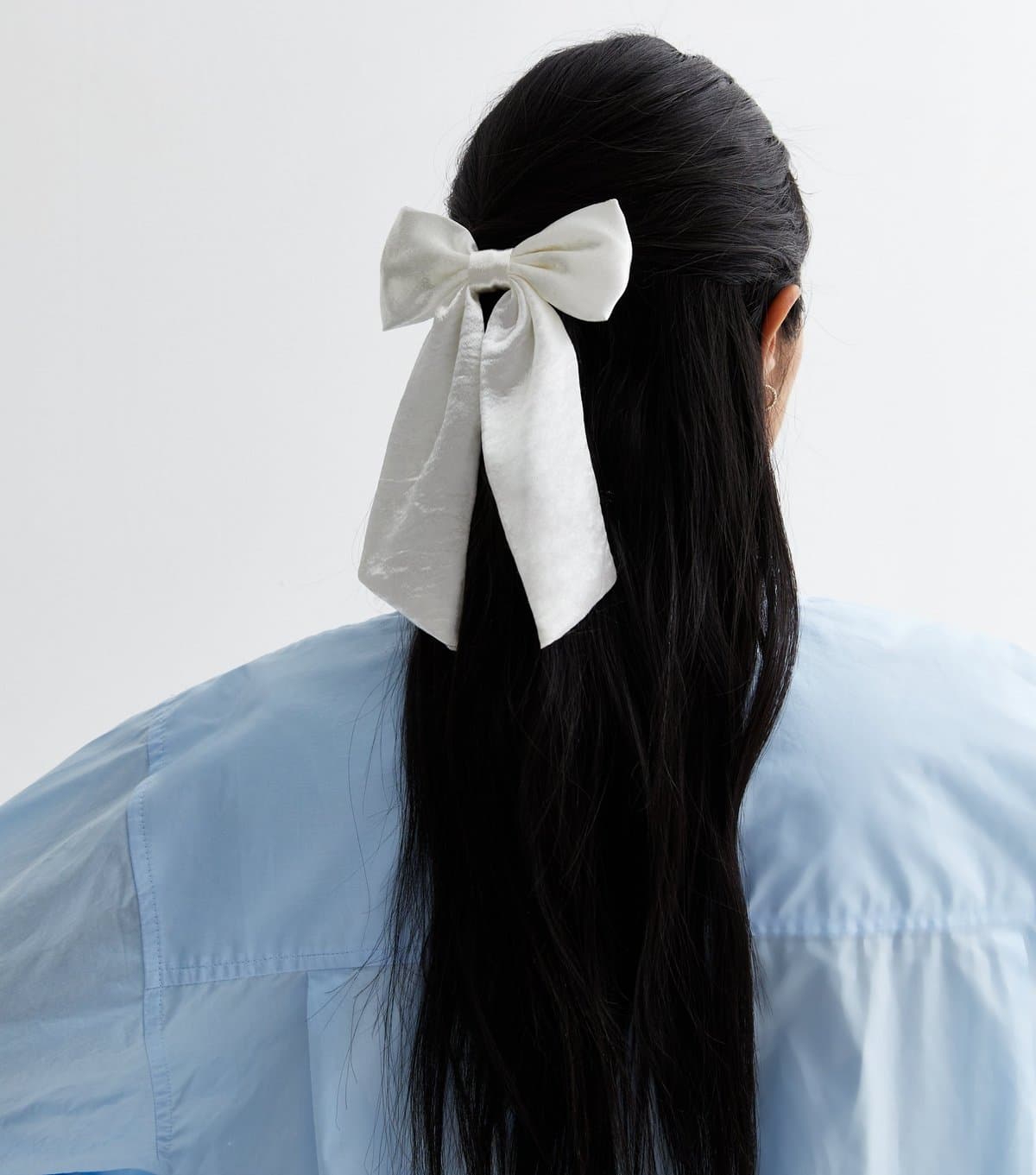 New Look Cream Satin Bow Hair Slide New Look