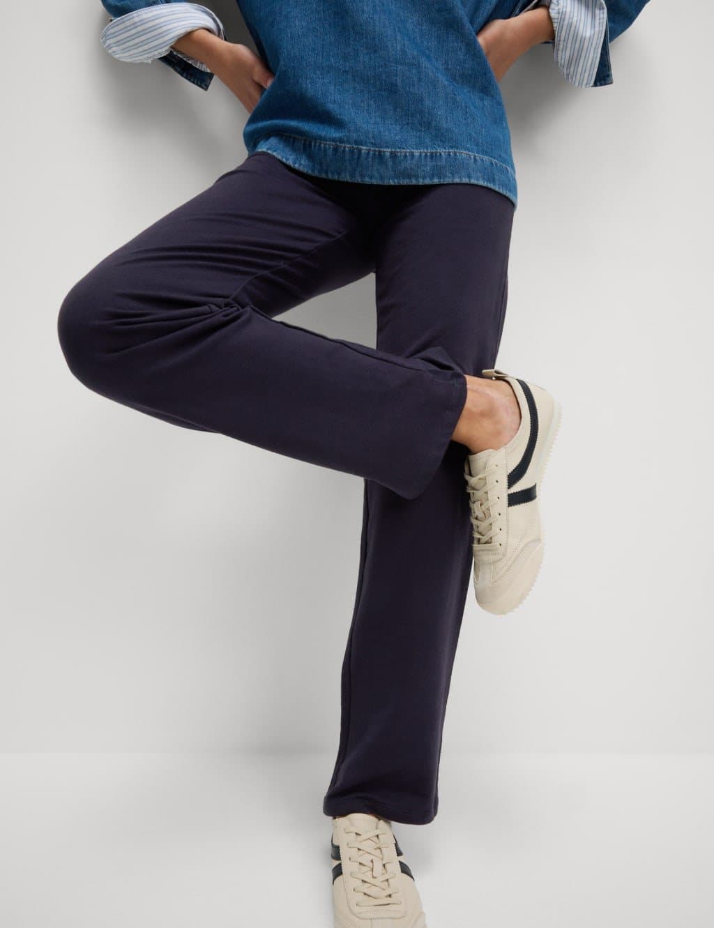 Marks & Spencer M&S Cotton Rich Straight Leg Joggers Navy