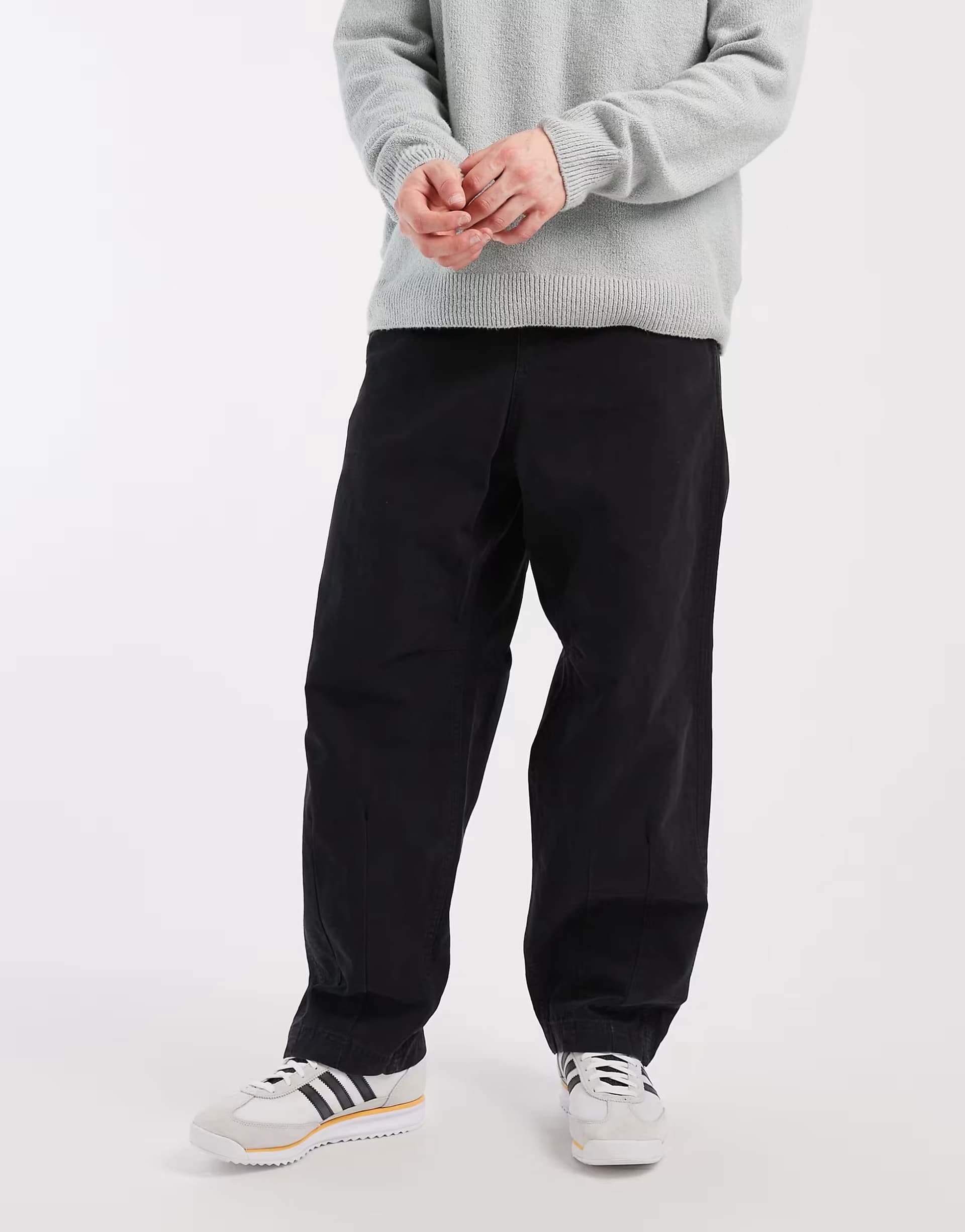 ASOS Jack & Jones barrel fit chino trousers in black