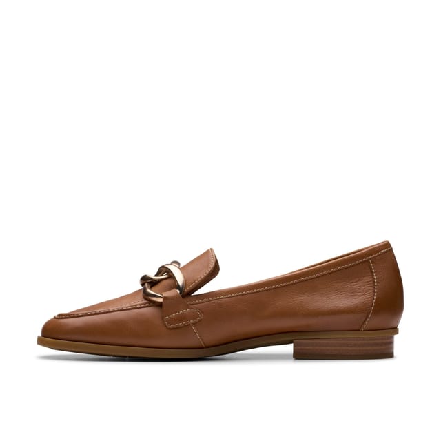 Clarks Clarks Women's Sarafyna Iris Loafer Tan Leather Loafers, Slip Ons in Brown - 2