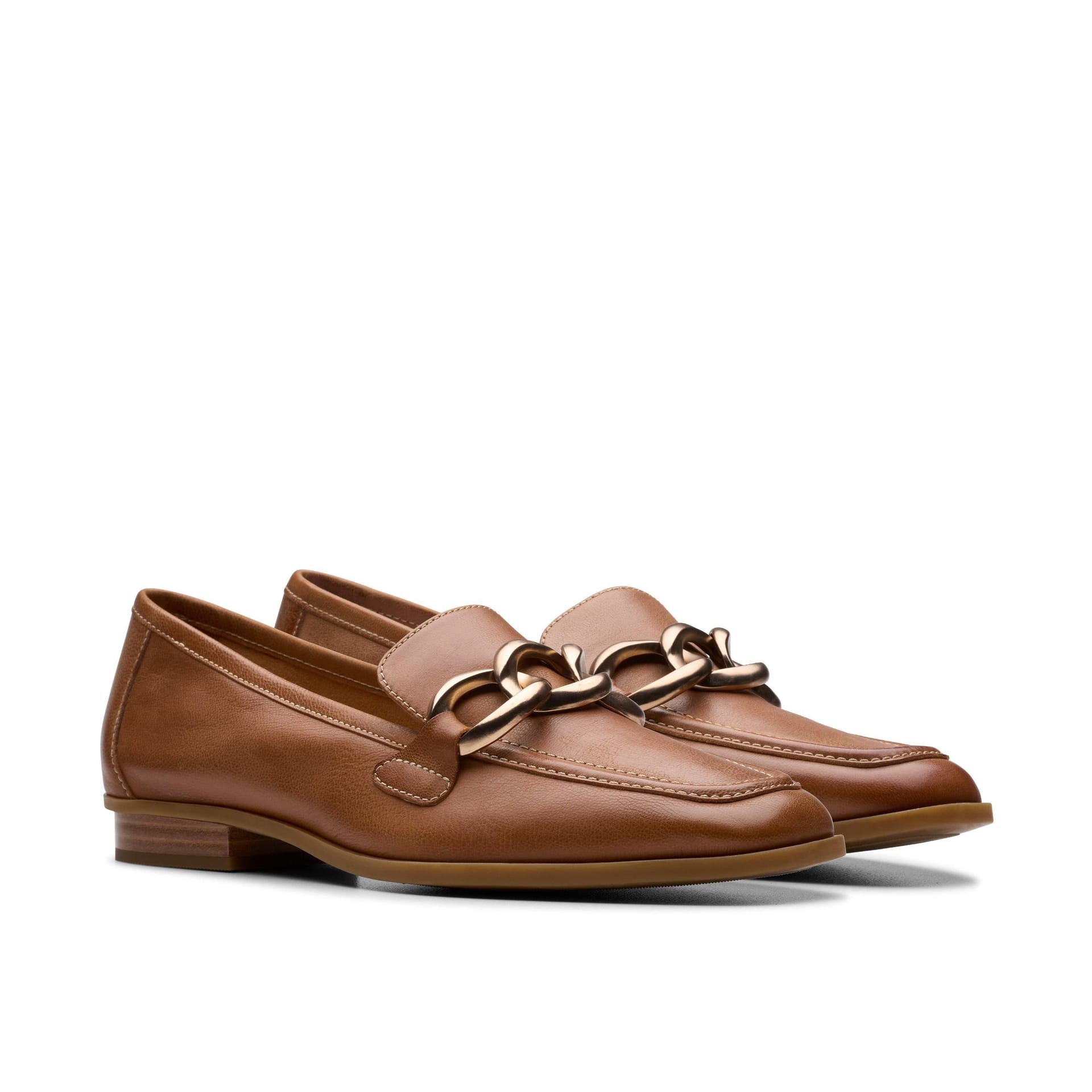 Clarks Clarks Women's Sarafyna Iris Loafer Tan Leather Loafers, Slip Ons in Brown - 4