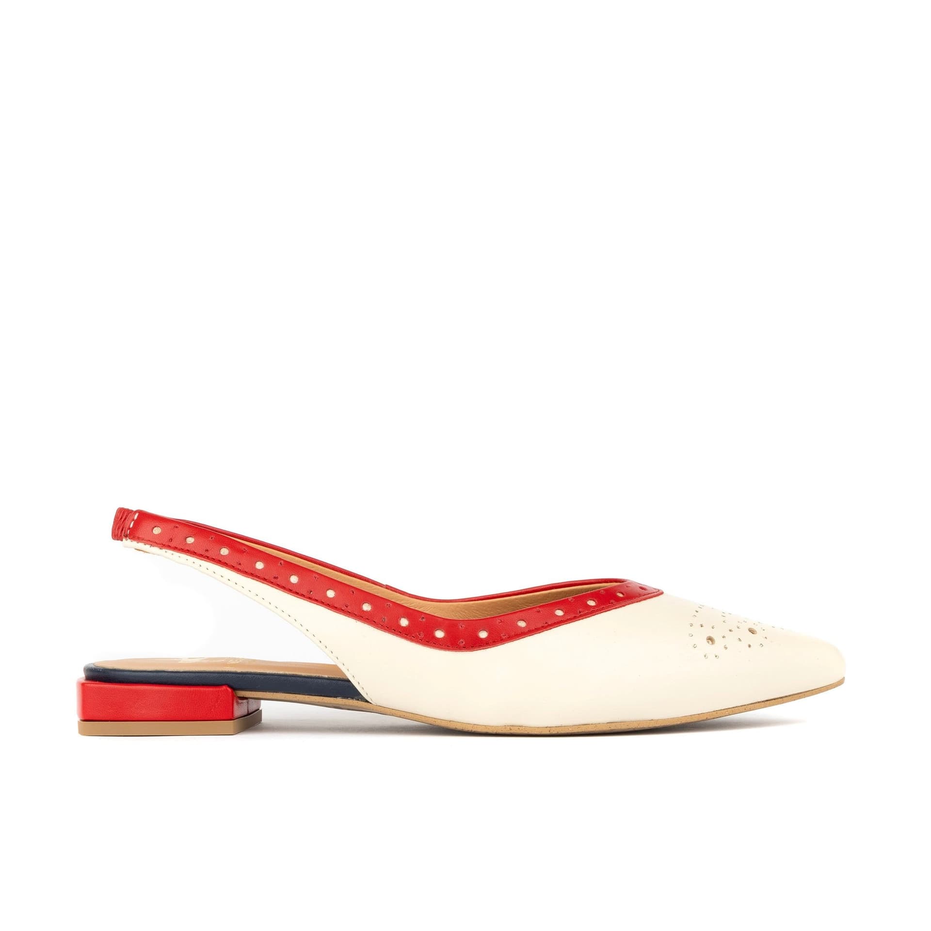 Embassy London Embassy London Women's Holly Brogue - Cream & Red & Blue
