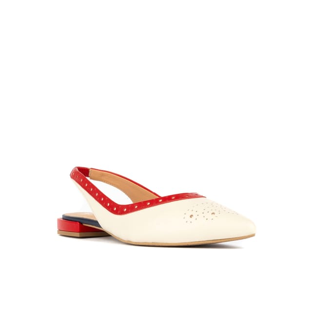 Embassy London Embassy London Women's Holly Brogue - Cream & Red & Blue - 2