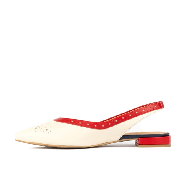 Embassy London Embassy London Women's Holly Brogue - Cream & Red & Blue - 3