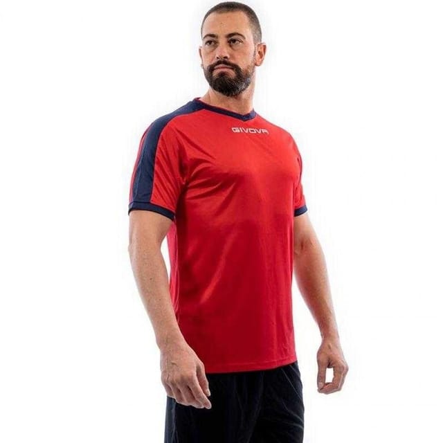 Givova Givova Men's lution Interlock T-Shirt in Dark Red - 2