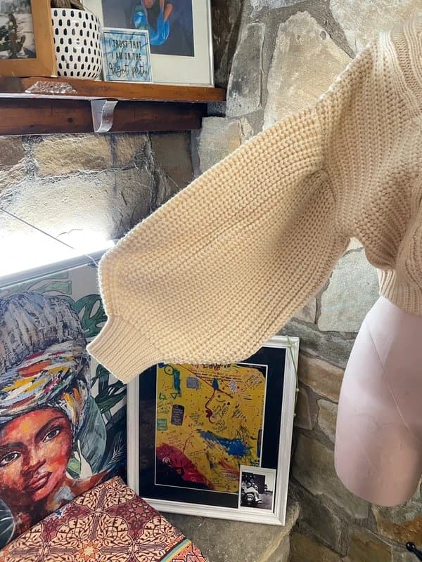 Topshop NWT Topshop Cream Pointelle Knit Sweater