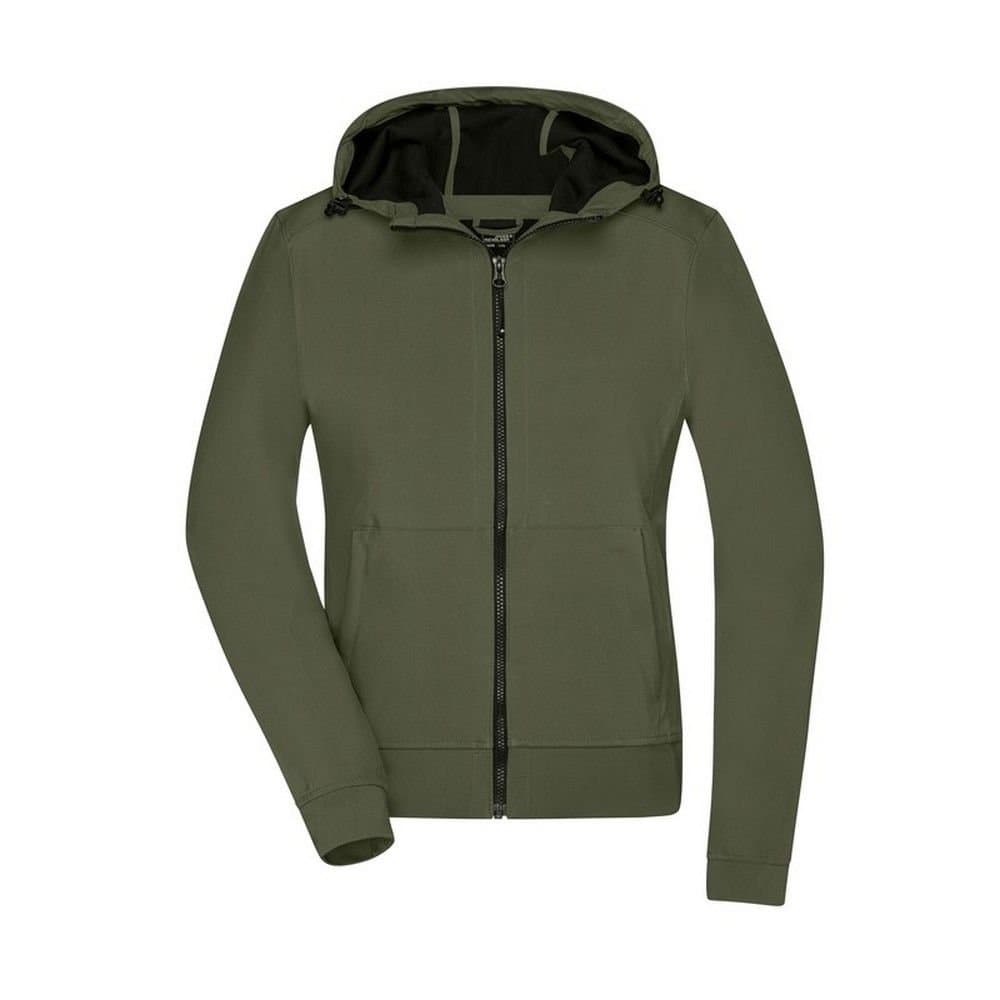 James and Nicholson James and Nicholson Women's Hooded Soft Shell Jacket in Olive