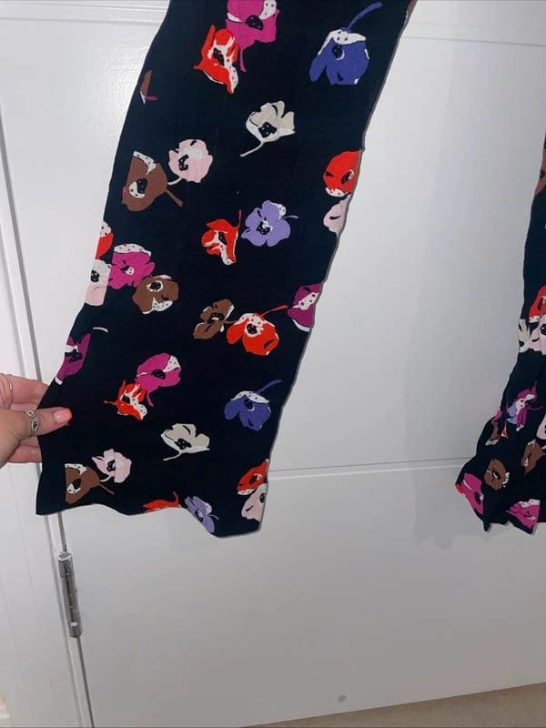 Kate Spade Navy Black Floral Tie Up Jumpsuit