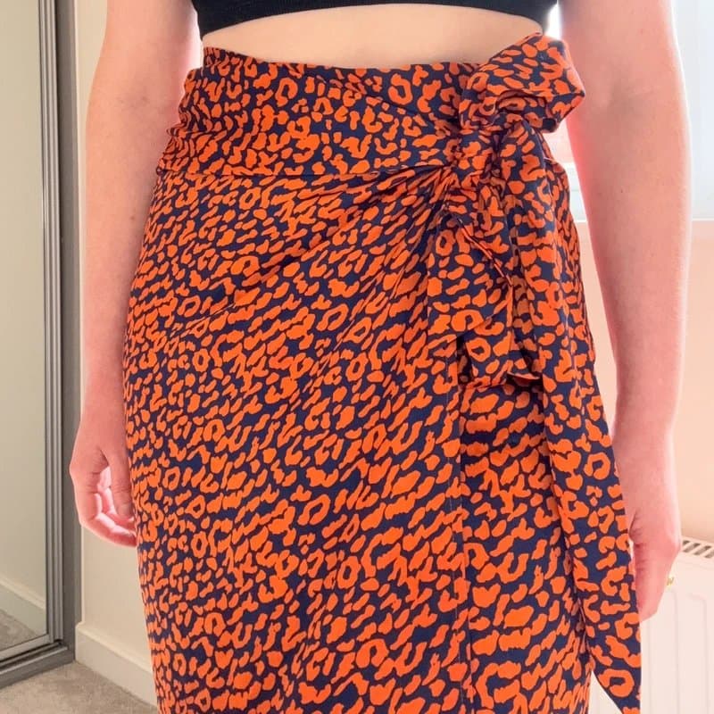 Never Fully Dressed Never Fully Dressed Summer Leopard Print Wrap Midi Skirt – Size M