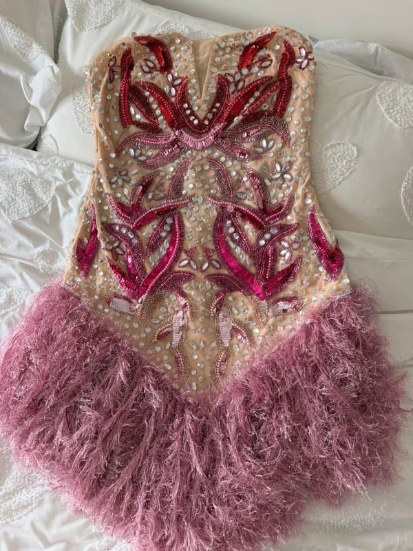 ASOS ASOS design luxe embellished jewel diamanté fringe dress