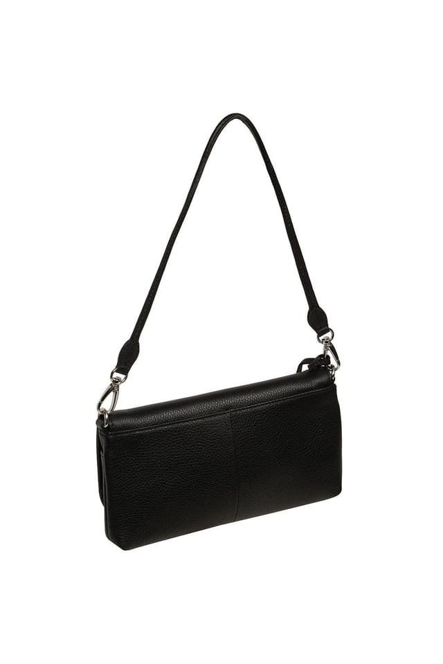 Pure Luxuries London Pure Luxuries London Women's 'Christabel' Leather Cross Body Clutch Bag in Black - 2