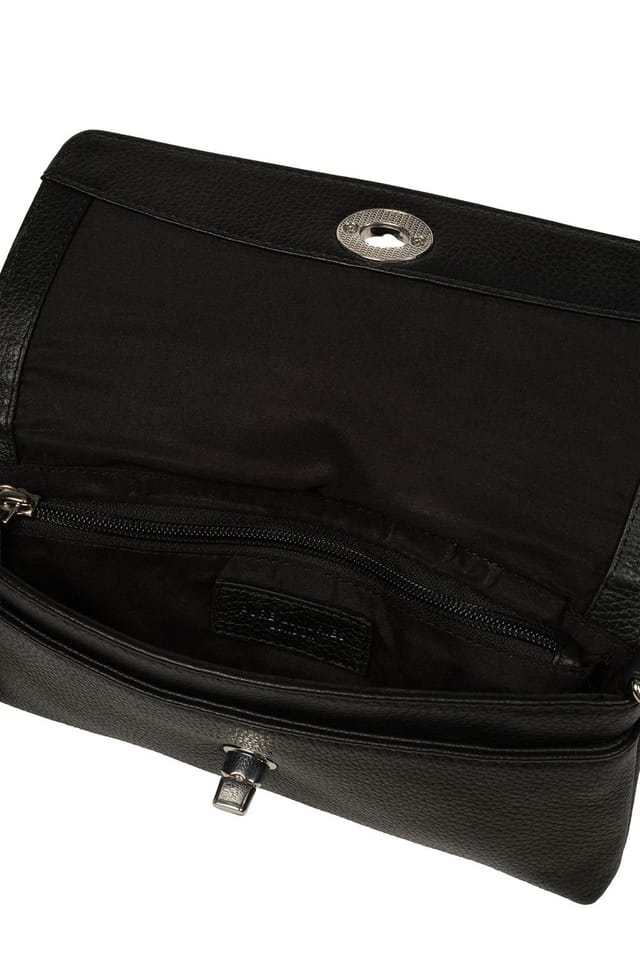 Pure Luxuries London Pure Luxuries London Women's 'Christabel' Leather Cross Body Clutch Bag in Black - 3