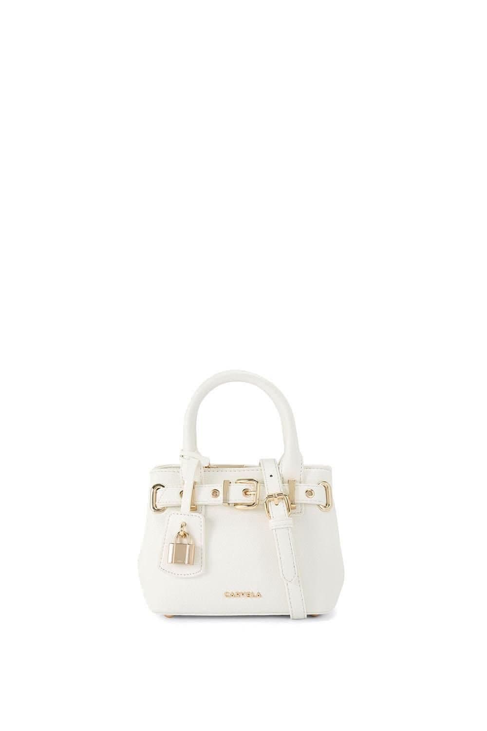 Carvela Carvela Cream Synthetic 'Maria Micro Belt' Bag