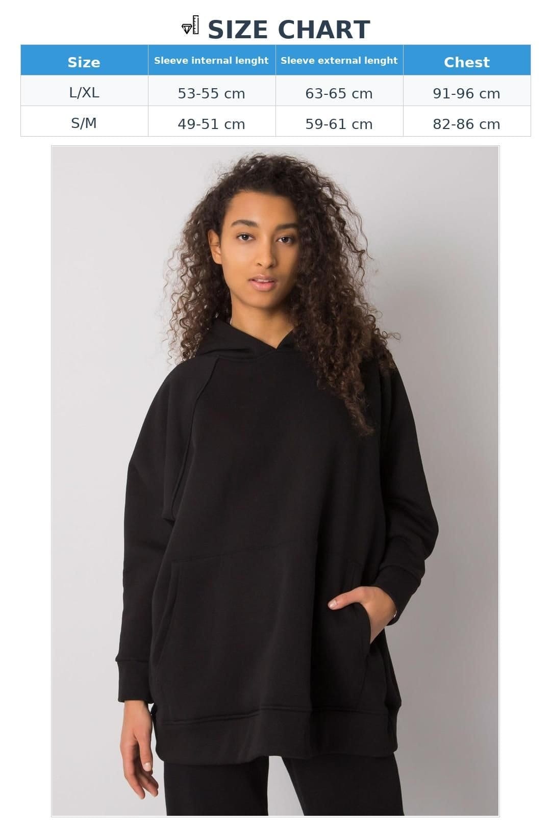 Love Lace Love Lace Women's Long Cut Hoodie Sweatshirt with Kangaroo Pocket in Black - 4