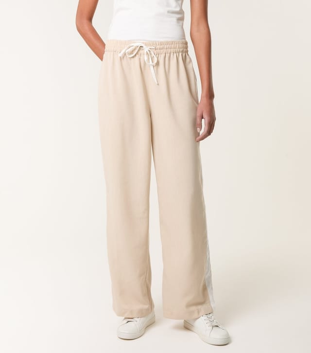 Blue Vanilla Women's Stone Side Stripe Trousers Blue Vanilla New Look - 2