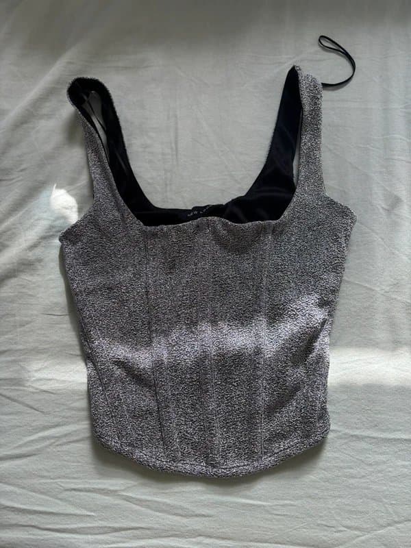 New Look Sparkly Silver Crop Top