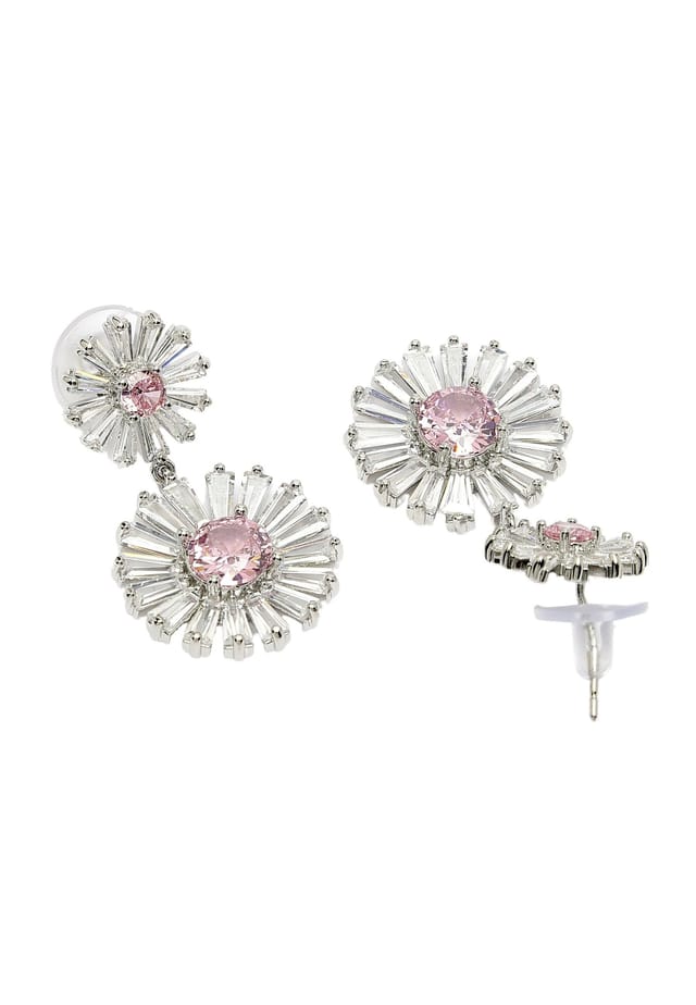 AVANT-GARDE PARIS AVANT-GARDE PARIS Women's Diva Collection Double Daisy Drop Earrings in White - 3