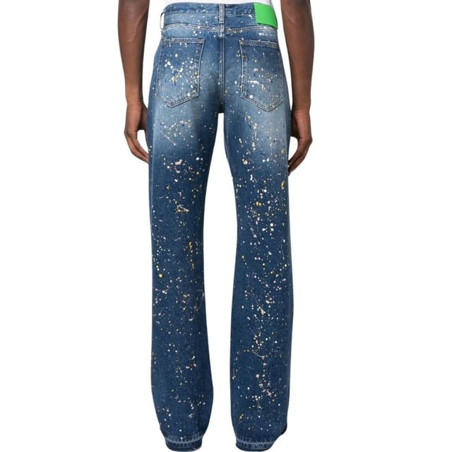 Off-White Off-White Men's Paint Relax Slim Fit Blue Jeans - 2