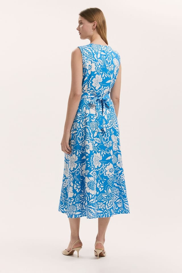Finery London Finery London Women's Aimee Floral Midi Dress in Bright Blue - 3
