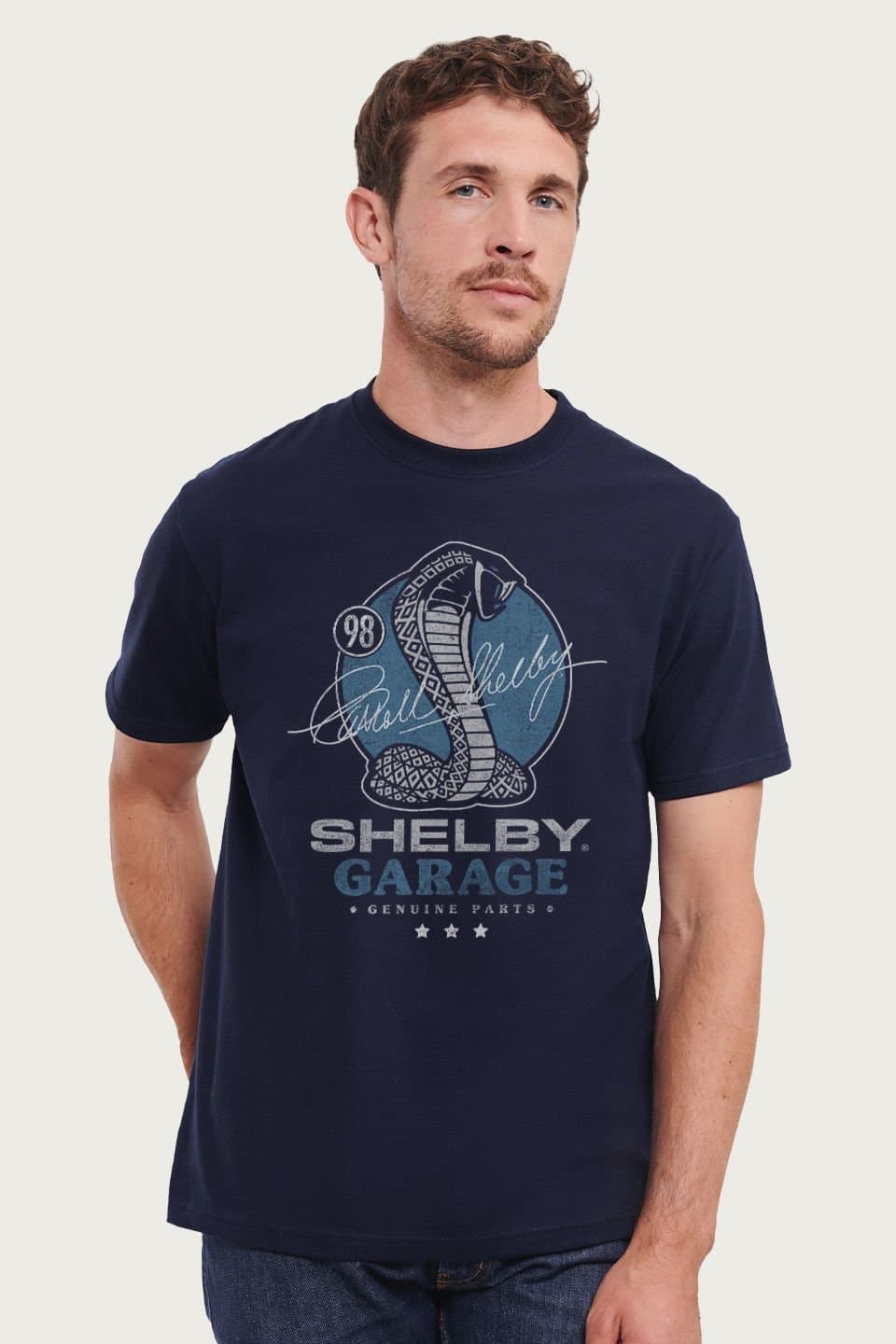 Shelby Shelby Men's Garage Genuine Parts T-Shirt in Navy