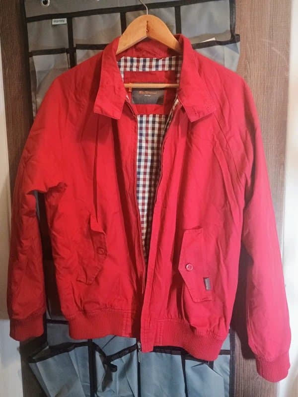 Ben Sherman Classic Ben Sherman Harrington Jacket - Red with Iconic Tartan Lining