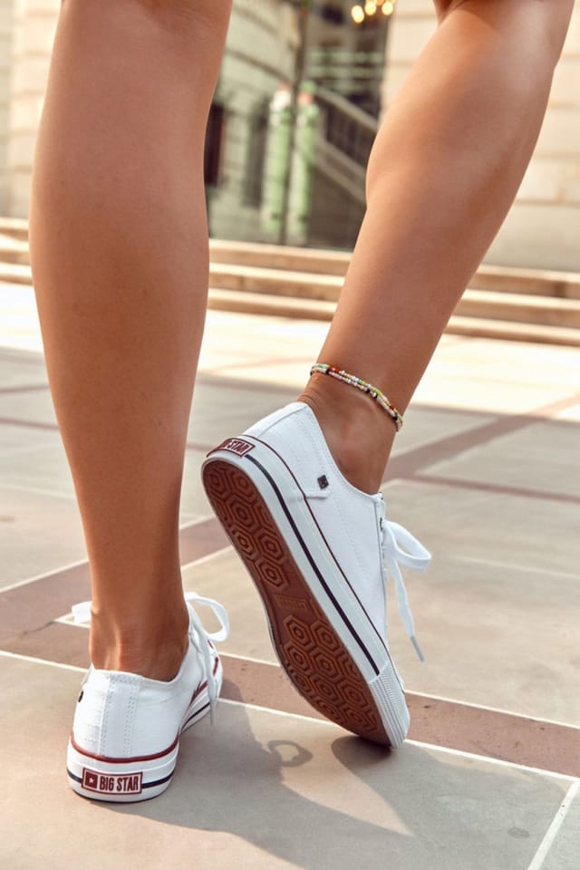 Love Lace Love Lace Women's BIG STAR Classic Fabric Insole Sneakers in Trendy Color in White - 3