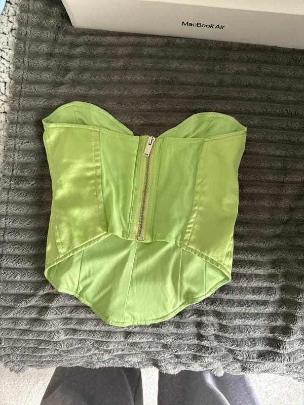 Bershka Green Satin Corset
