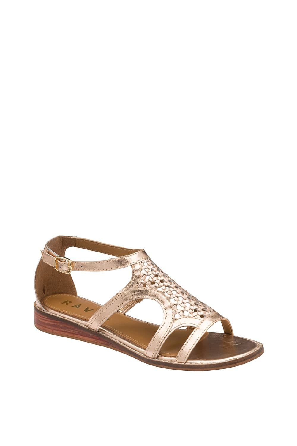 Ravel Ravel Women's 'Cardwell' Leather Wedge Sandals in Gold