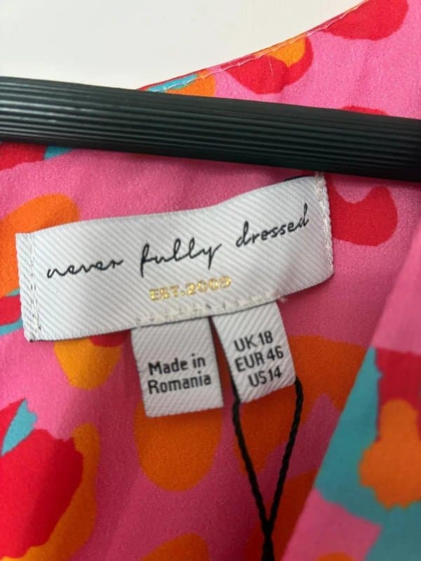 Never Fully Dressed Never Fully Dressed Pink Scarlett Milka Midi Dress BNWT UK 18