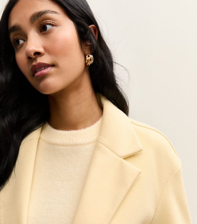 New Look Women's Light Yellow Open Front Longline Coat New Look - 2