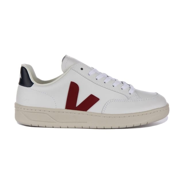 Veja Veja Men's 'V-12 Leather' Leather Trainers in White - 2
