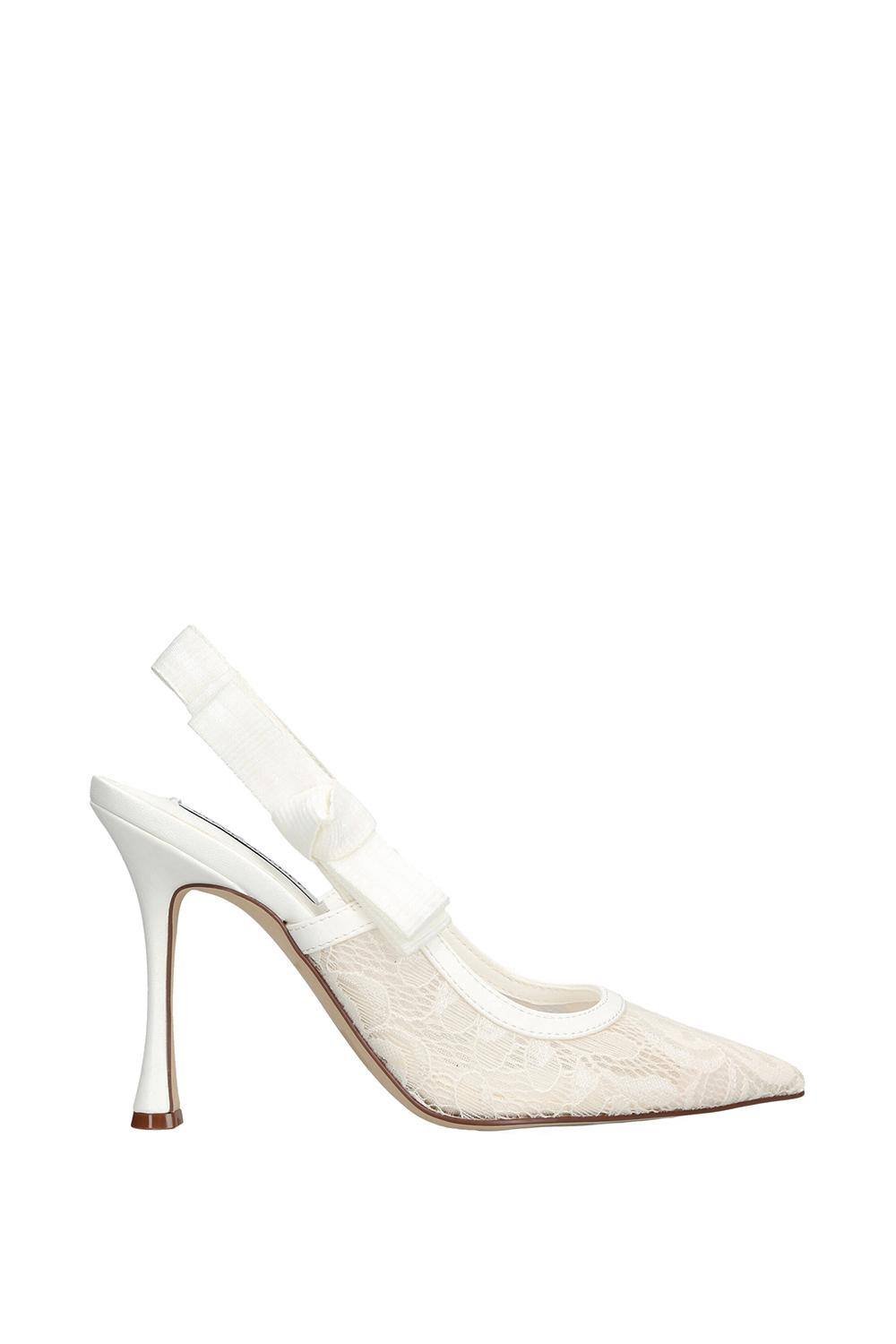 Steve Madden STEVE MADDEN Women's 'Brylie White Lace' Fabric Heels - 1