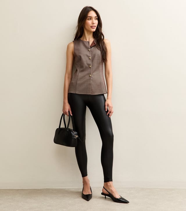 New Look Women's Black Wet Look Leggings New Look - 3