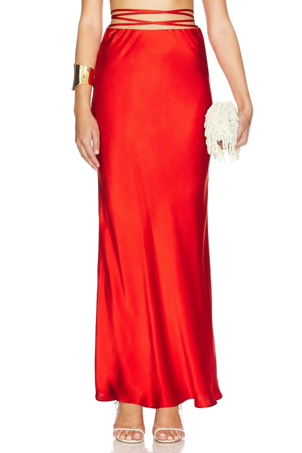 revolve Milenna Silk Bias Tie Maxi Skirt