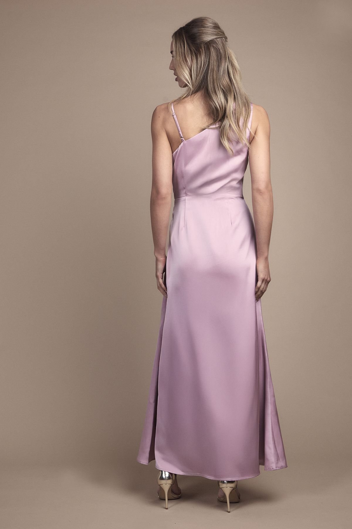 Oasis Oasis Women's Strappy Cowl Neck Maxi Bridesmaid Dress in Blush - 4